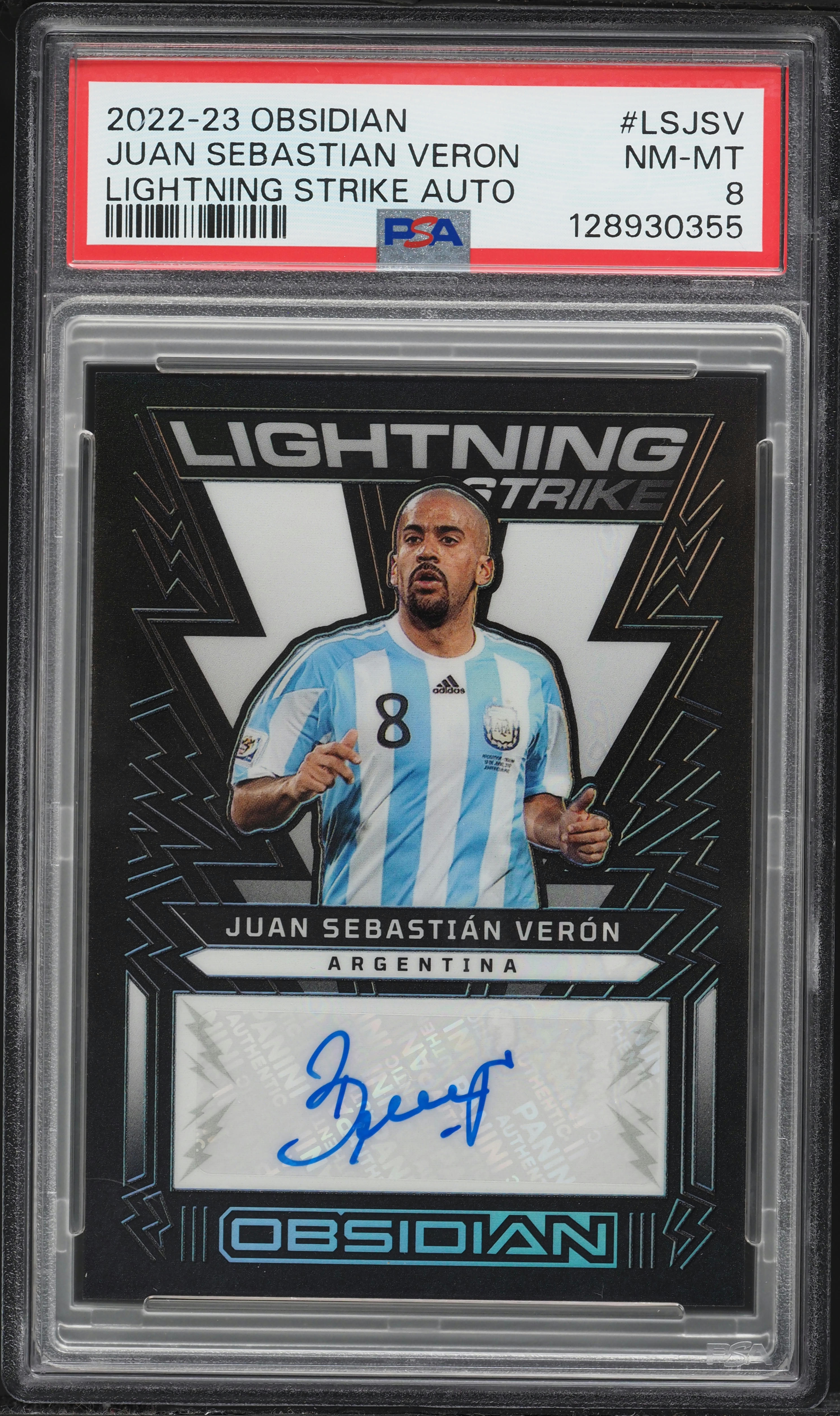 2022 Panini Obsidian Lightning Strike Juan Sebastian Veron AUTO