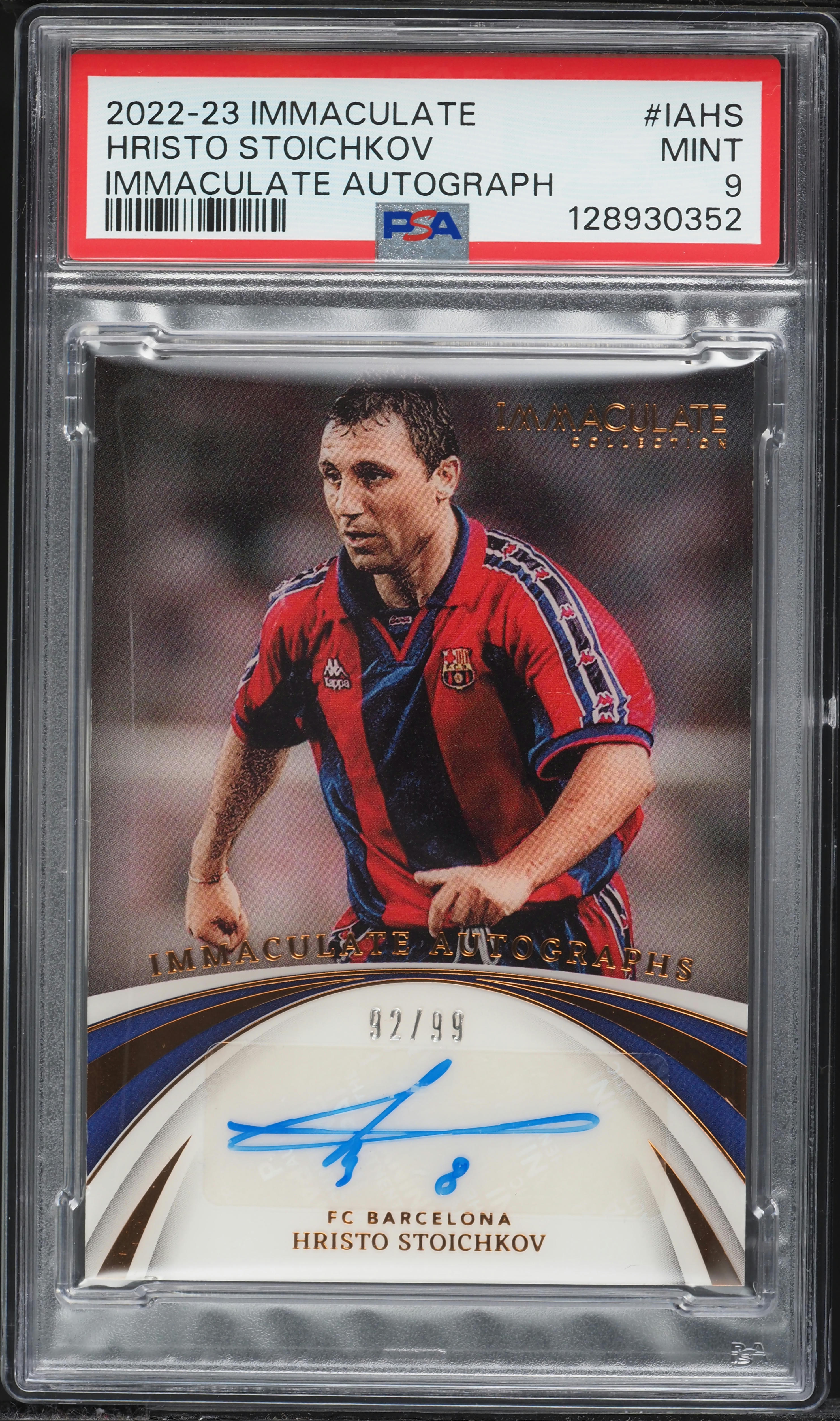 2022 Immaculate Collection Hristo Stoichkov AUTO /99 #IA-HS PSA 9