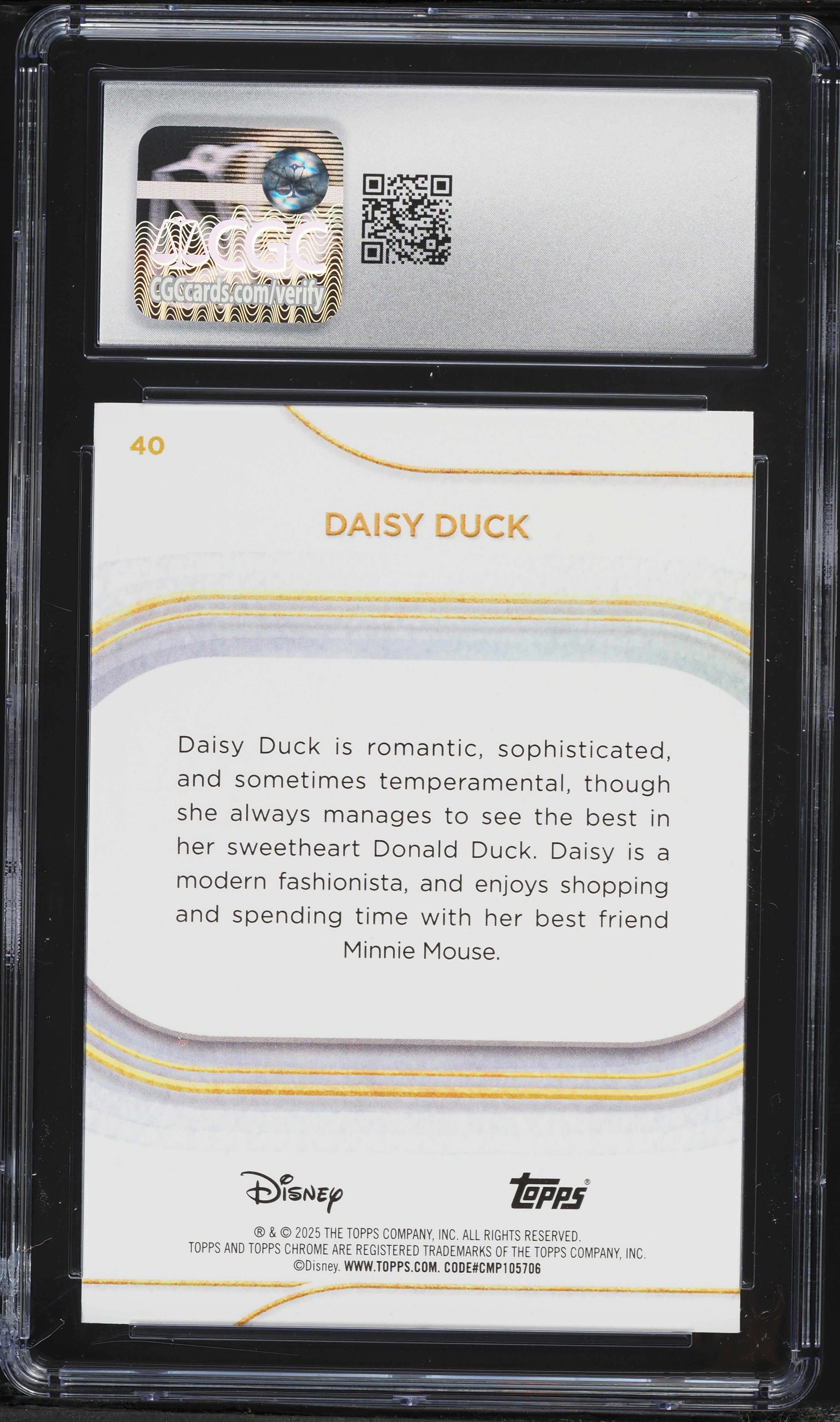 2025 Topps Chrome Disney Daisy Duck #40 CGC 9 MINT on Fanatics Collect