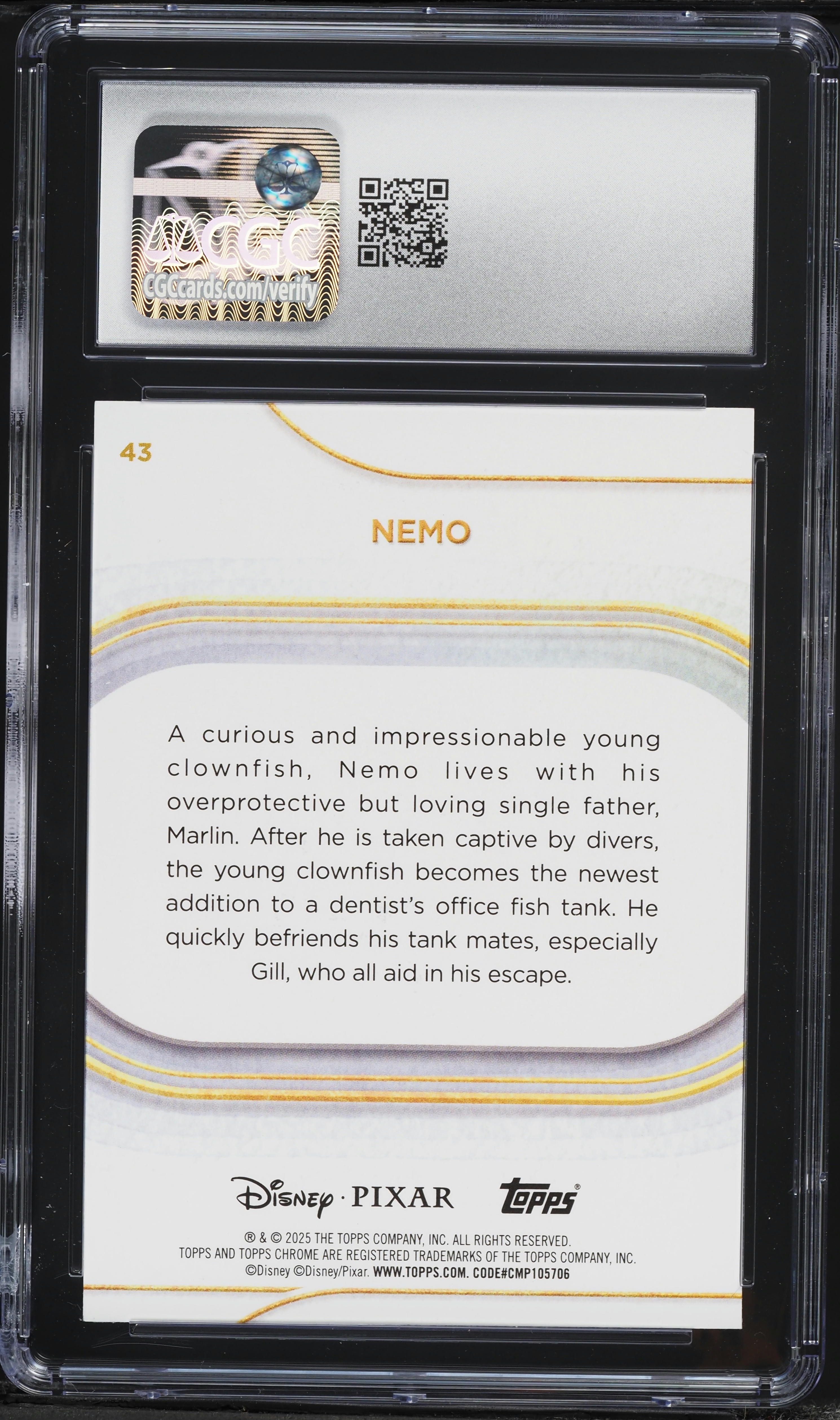 2025 Topps Chrome Disney Nemo #43 CGC 9 MINT on Fanatics Collect