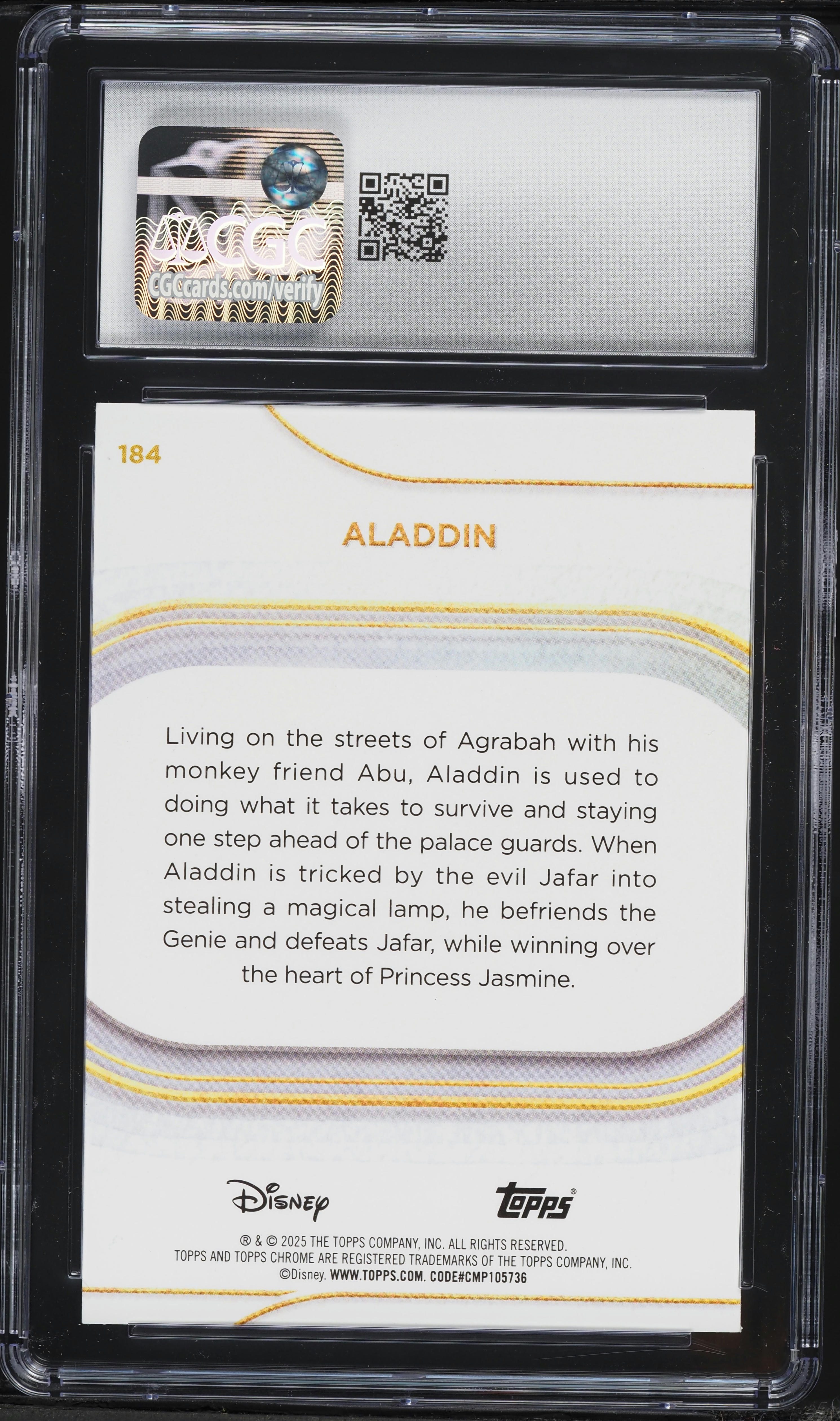 2025 Topps Chrome Disney Yellow Mini-Diamonds Refractor Aladdin