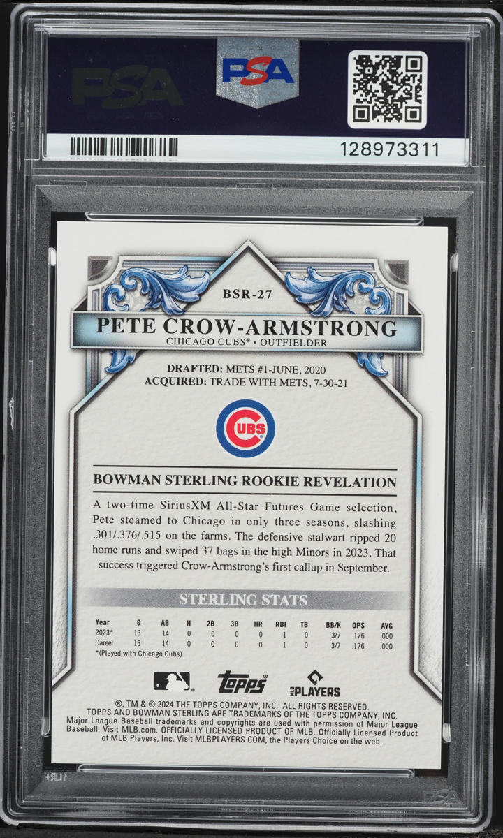 2024 Bowman Sterling Red Scintillate Pete Crow-Armstrong ROOKIE /5 #BSR-27 PSA 10 GEM MINT