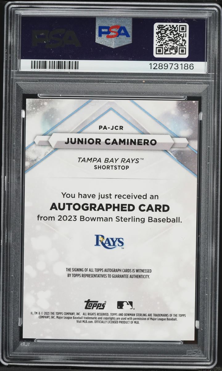 2023 Bowman Sterling Junior Caminero PROSPECT AUTO #PA-JCR PSA 10 GEM MINT
