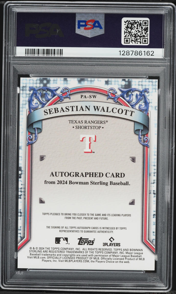 2024 Bowman Sterling Sebastian Walcott PROSPECT AUTO #PA-SW PSA 10 GEM MINT