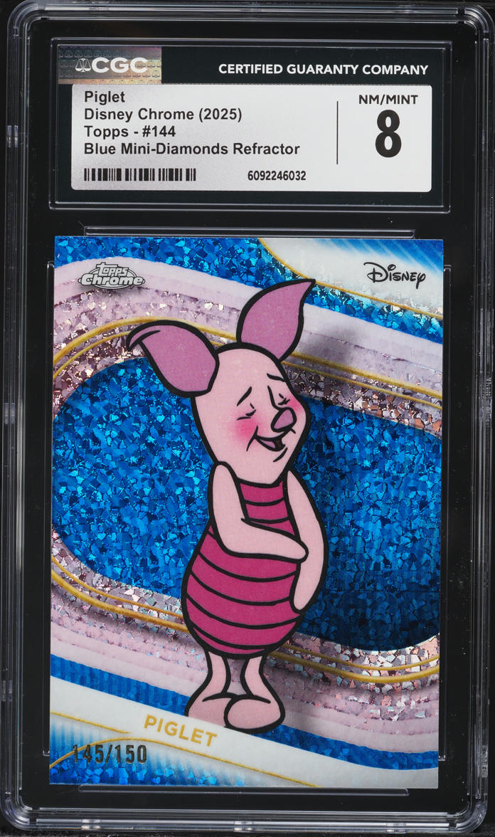 2025 Topps Chrome Disney Blue Mini-Diamonds Refractor Piglet /150