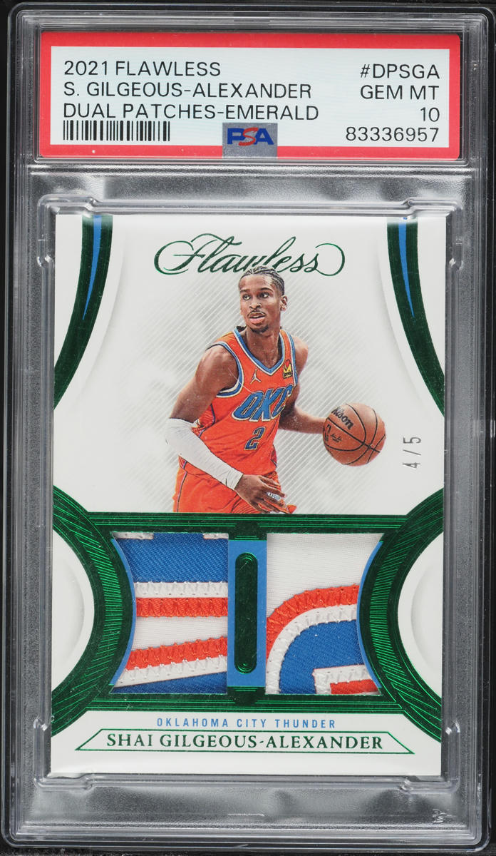 2021 Panini Flawless Dual Emerald Shai Gilgeous-Alexander GAME-USED PATCH /5 #DPSGA PSA 10 GEM