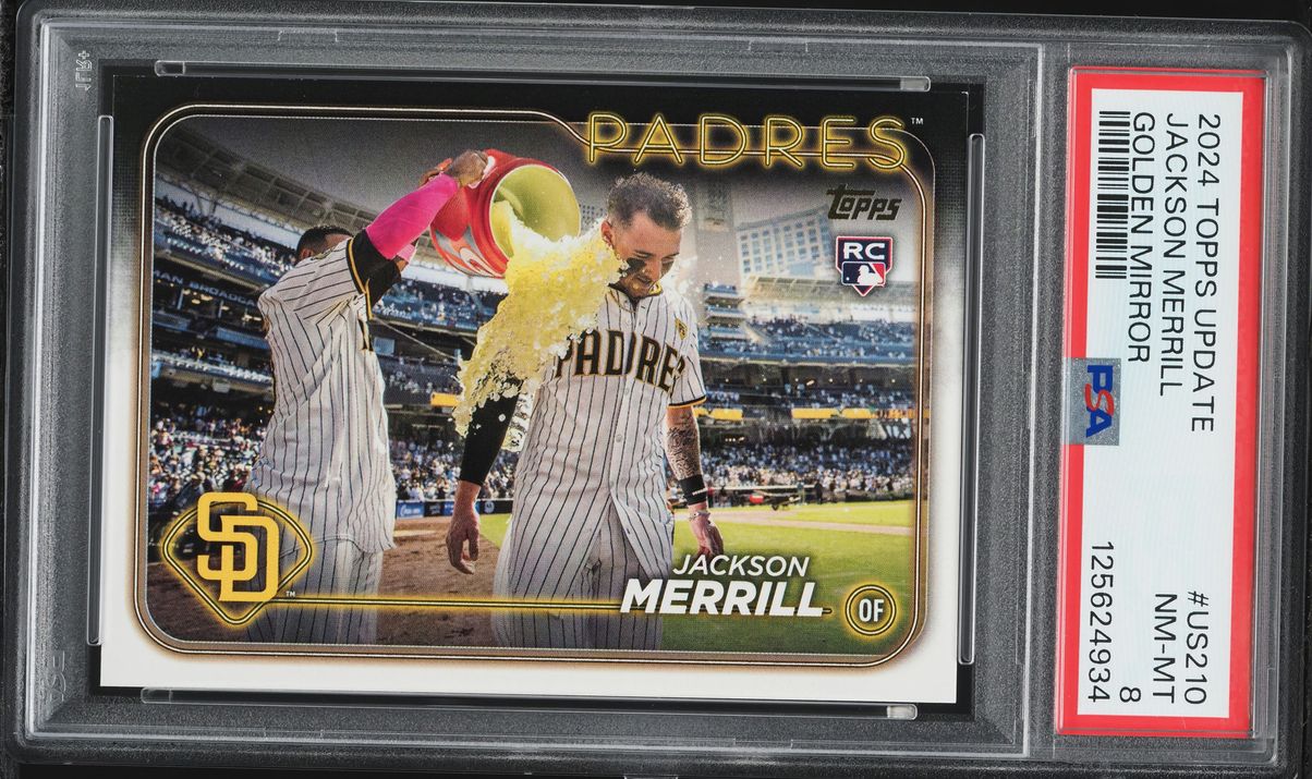 2024 Topps Update Golden Mirror Jackson Merrill ROOKIE #US210 PSA 8 NM-MT