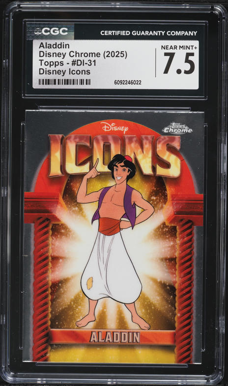 2025 Topps Chrome Disney Icons Aladdin #DI-31 CGC 7.5 NRMT+ on