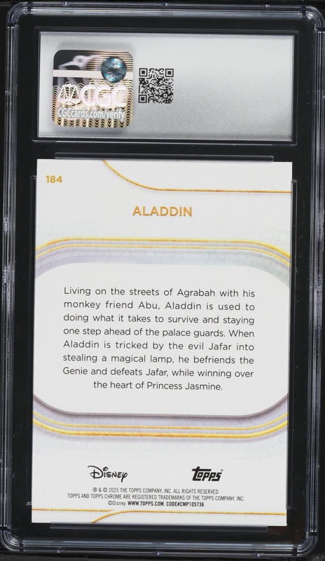 2025 Topps Chrome Disney Yellow Mini-Diamonds Refractor Aladdin