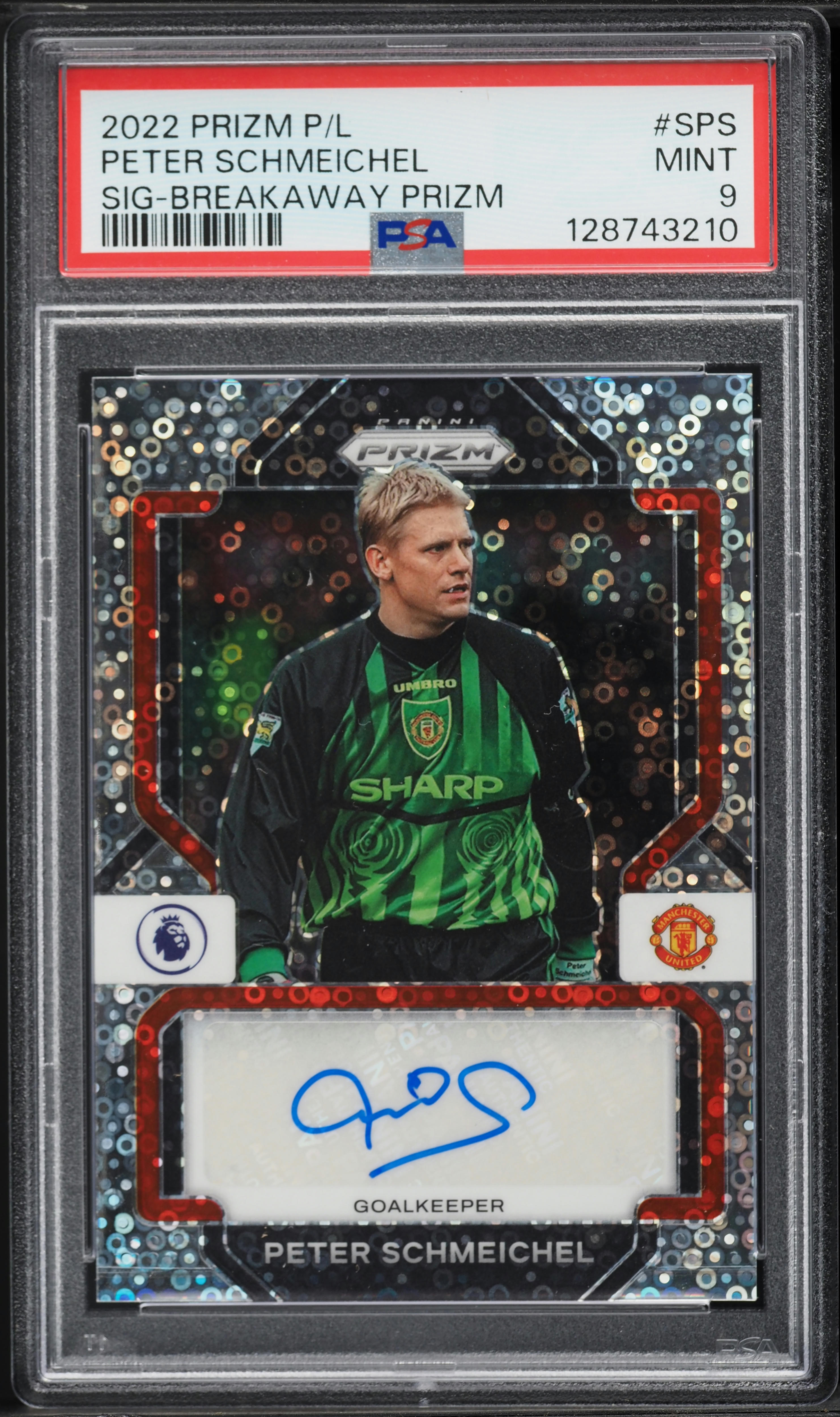 2022 Panini Prizm Premier League Breakaway Peter Schmeichel AUTO