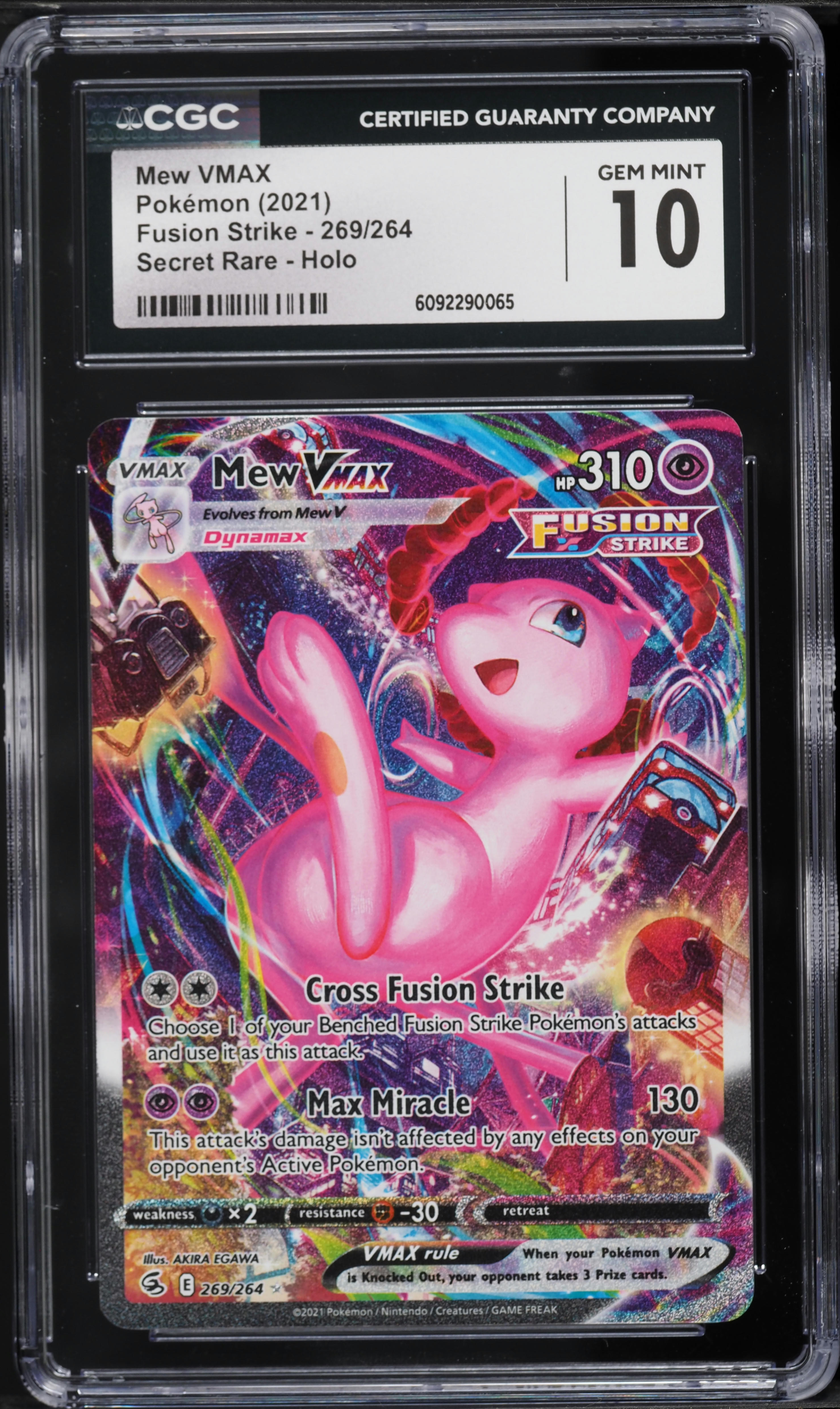 2021 Pokemon Sword & Shield Fusion Strike SEC Mew VMAX #269 CGC 10