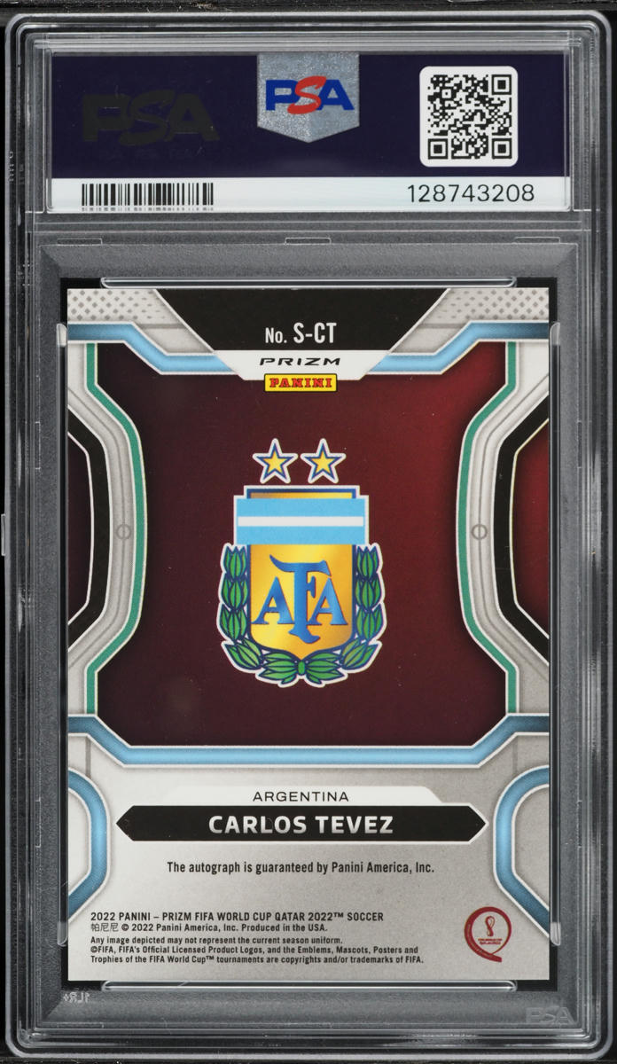 2022 Panini Prizm World Cup Qatar Green Wave Carlos Tevez AUTO #S
