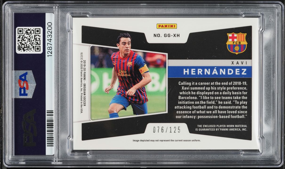 2019 Panini Obsidian Galaxy Gear Xavi Hernandez PATCH /125 #GG-XH