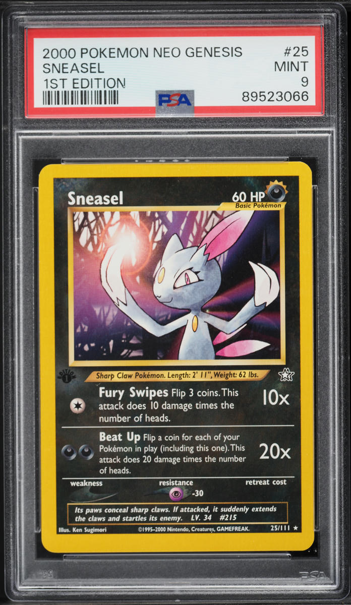 2000 Pokemon Neo Genesis 1st Edition Sneasel #25 PSA 9 MINT