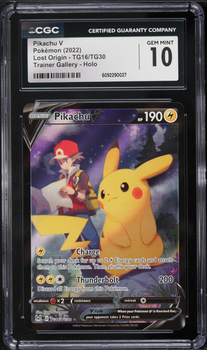 2022 Pokemon Sword & Shield Lost Origin CHR Pikachu V #TG16 CGC 10 GEM MINT