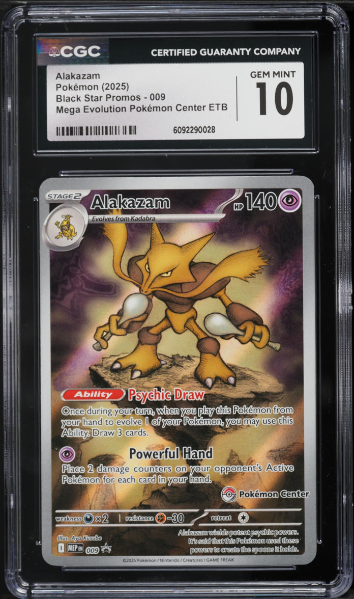 2025 Pokemon Mega Evolution Promo PM Center ETB Alakazam #9 CGC 10 GEM MINT
