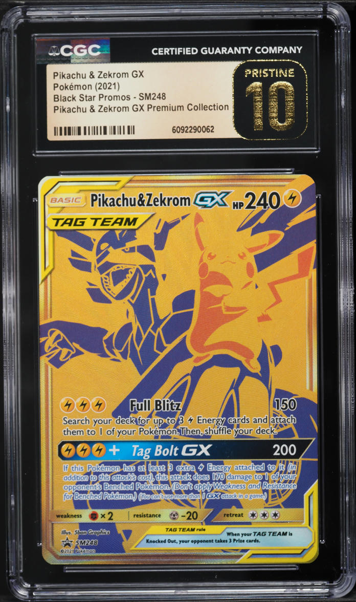 2021 Pokemon Sun & Moon Promo Premium Collection Pikachu & Zekrom GX #SM248 CGC 10 PRISTINE