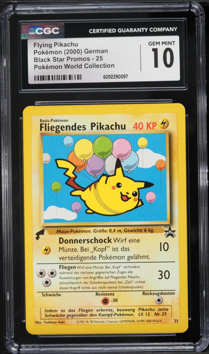 2000 Pokemon German Black Star Promo World Collection Flying