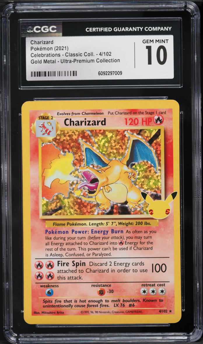 2021 Pokemon Sword & Shield Celebrations Gold Metal Ultra Premium  Collection Charizard CGC 10 on Fanatics Collect