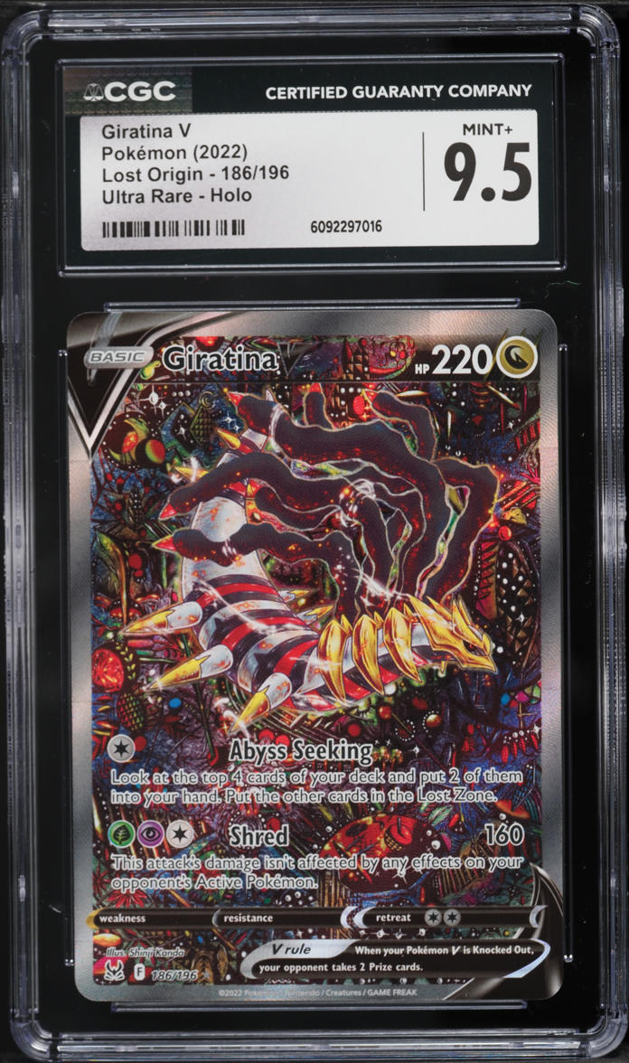 2022 Pokemon Sword & Shield Lost Origin Alt Art Giratina V #186 CGC 9.5 MINT+