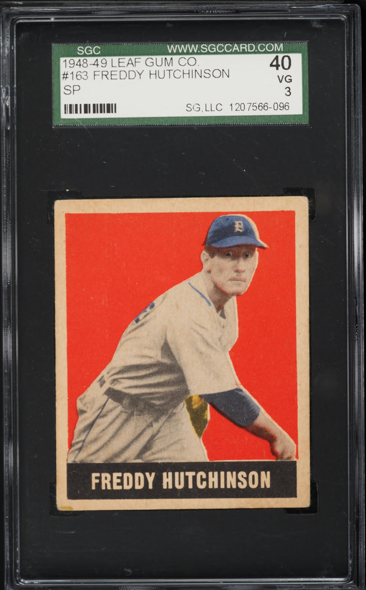 1948 Leaf Gum Freddy Hutchinson SP ROOKIE #163 SGC 3 VG