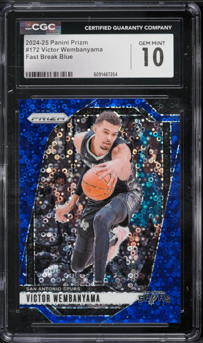 2024 Panini Prizm Fast Break Blue Victor Wembanyama /150 #172 CGC 10 GEM MINT