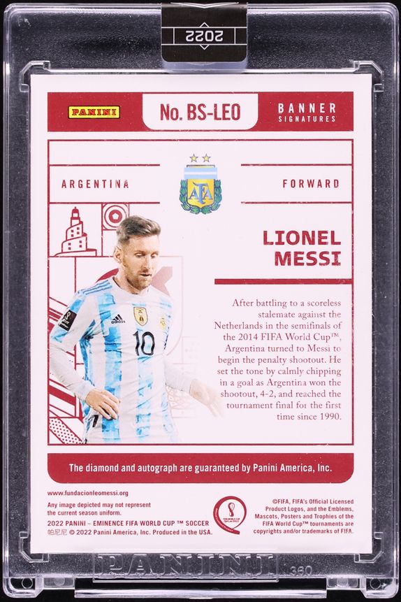 2022 Panini Eminence FIFA World Cup Qatar Banner Signatures Lionel Messi AUTO /10 #BS-LEO