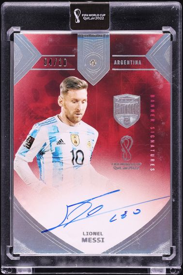 2022 Panini Eminence FIFA World Cup Qatar Banner Signatures Lionel
