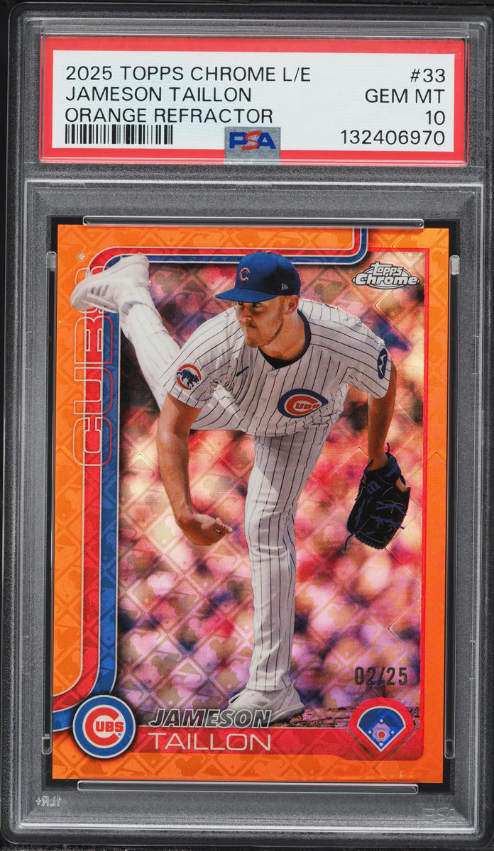 2025 Topps Chrome Logofractor Orange Refractor Jameson Taillon /25 #33 PSA 10 GEM MINT
