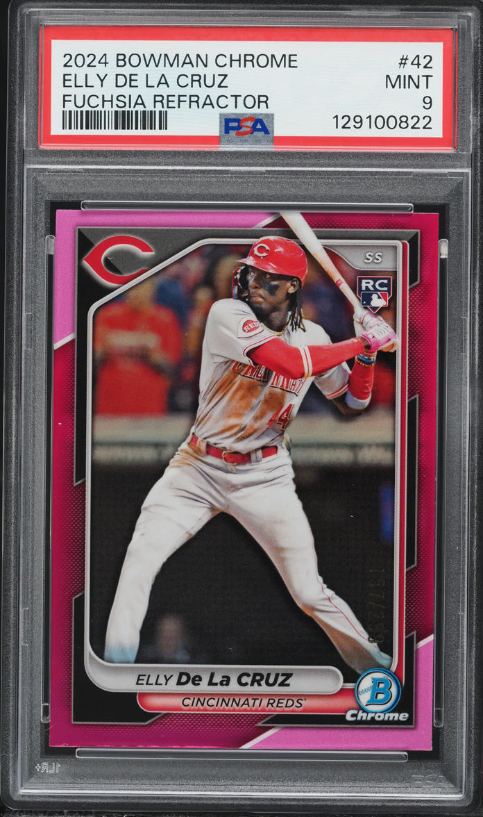 2024 Bowman Chrome Fuchsia Refractor Elly De La Cruz ROOKIE /299 #42 PSA 9 MINT