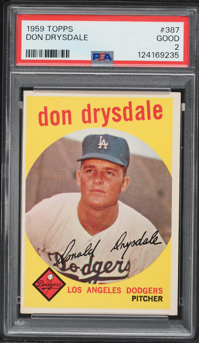 1959 Topps Don Drysdale #387 PSA 2 GD
