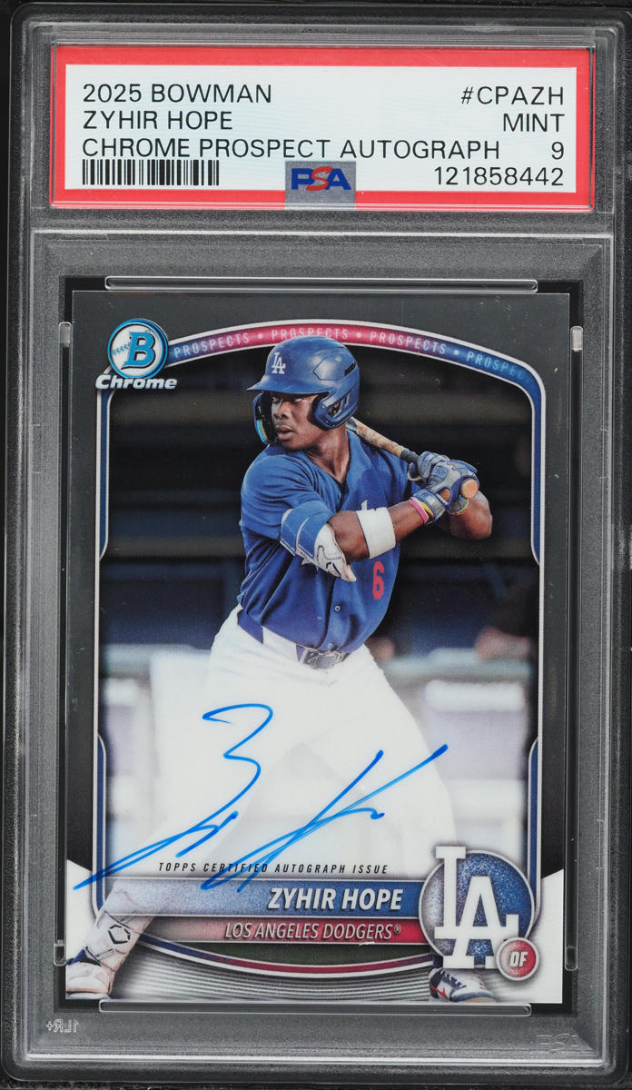 2025 Bowman Chrome Zyhir Hope PROSPECT AUTO #CPAZH PSA 9 MINT