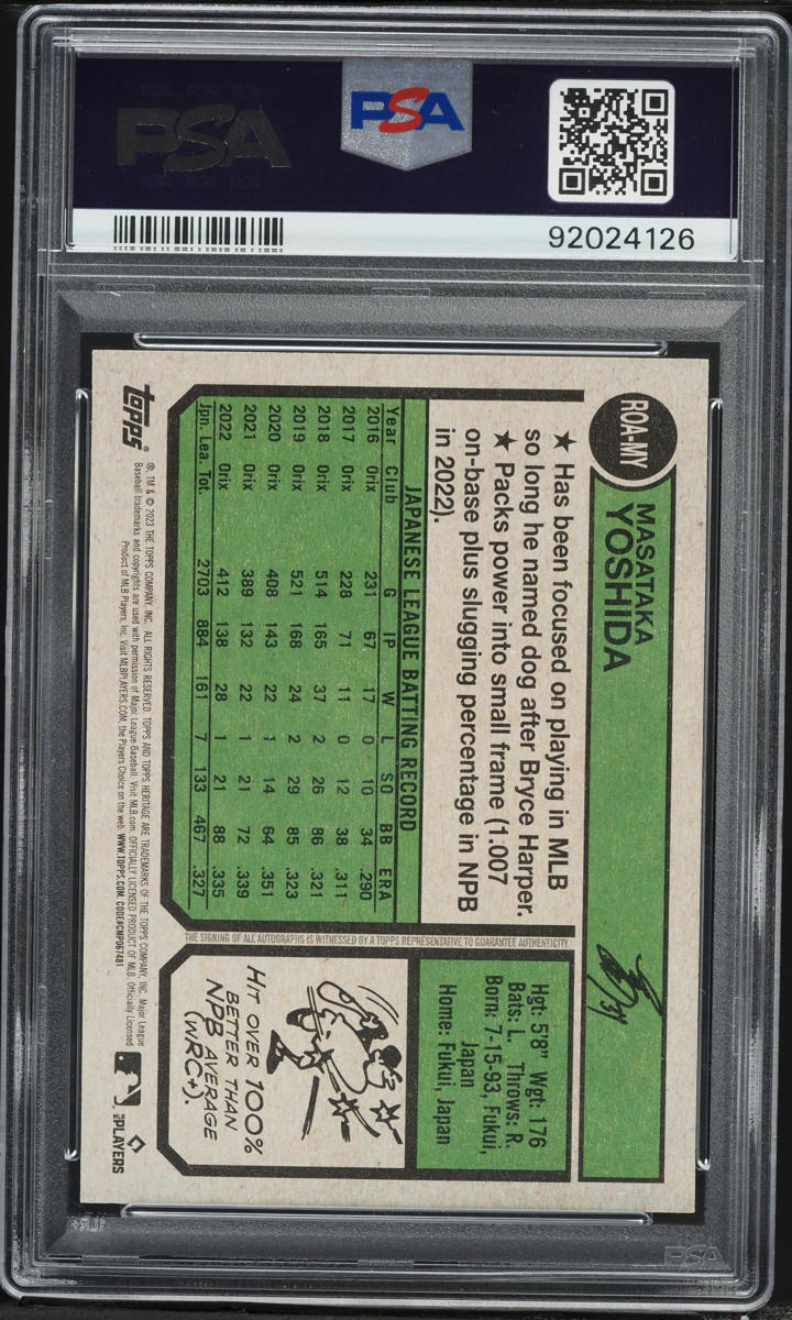 2023 Topps Heritage Real One Masataka Yoshida ROOKIE AUTO #ROAMY