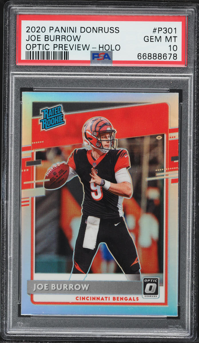 2020 Donruss Optic Preview Holo Joe Burrow ROOKIE #P301 PSA 10 GEM MINT