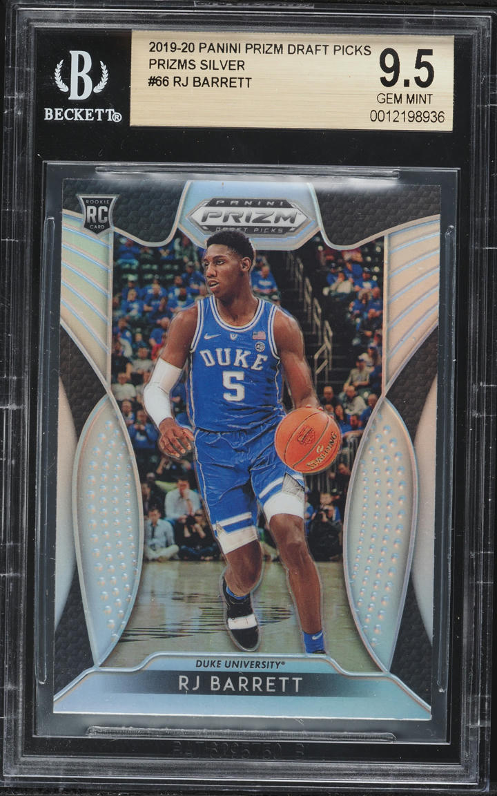 2019 Panini Prizm Draft Picks Silver R.J. Barrett ROOKIE #66 BGS 9.5 GEM MINT