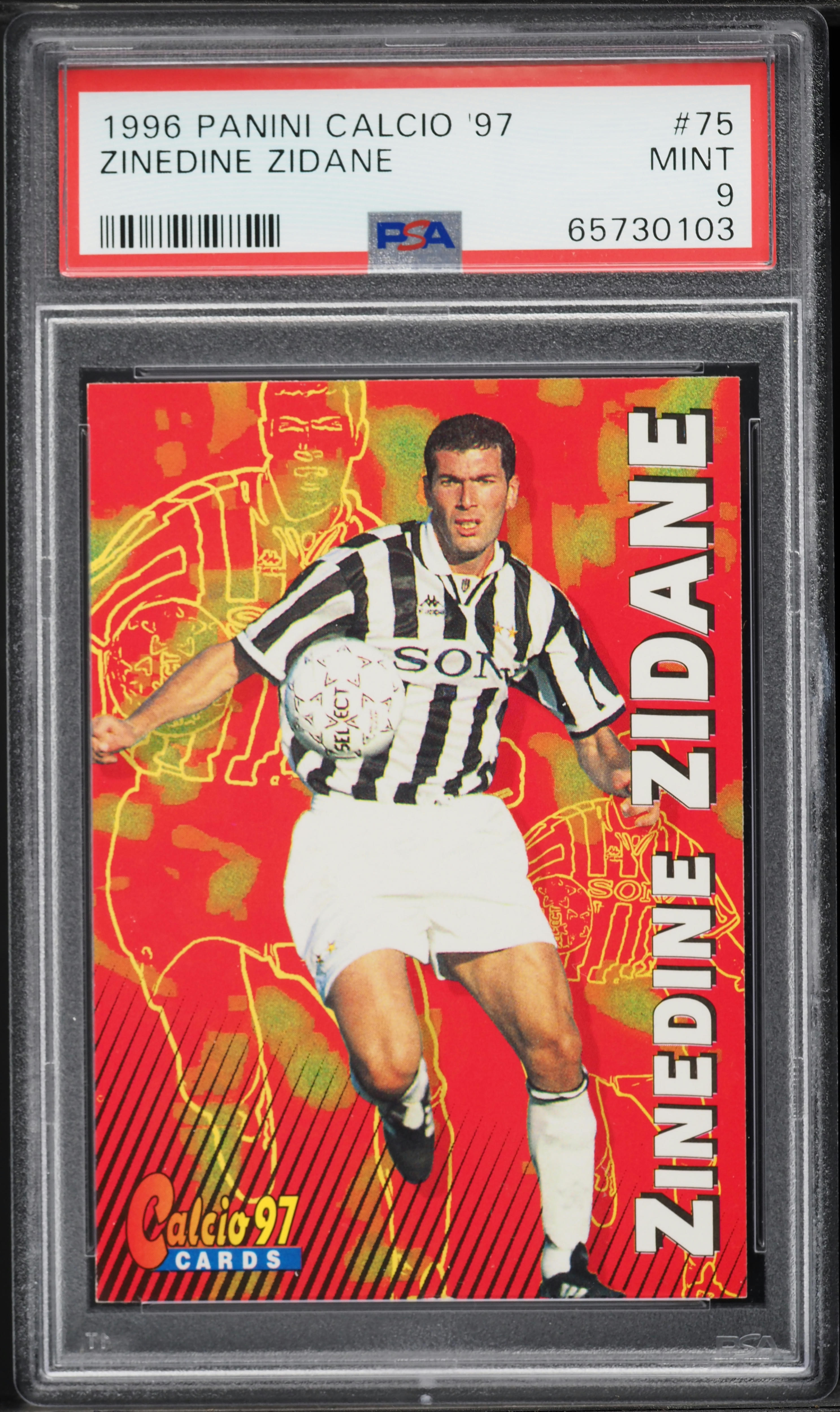 1996 Panini Calcio '97 Zinedine Zidane #75 PSA 9 MINT on Fanatics