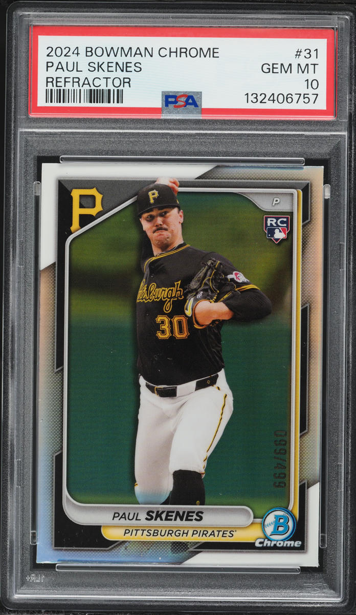 2024 Bowman Chrome Refractor Paul Skenes ROOKIE /499 #31 PSA 10 GEM MINT