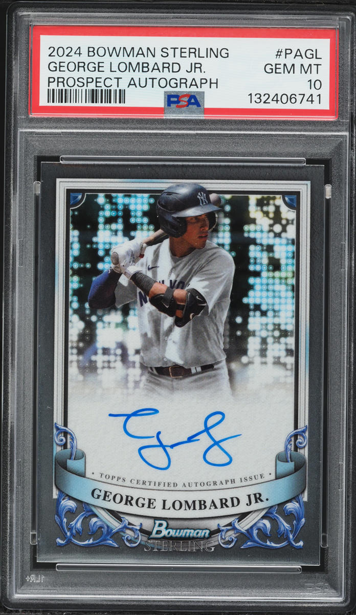 2024 Bowman Sterling  George Lombard Jr. PROSPECT AUTO #PAGL PSA 10 GEM MINT