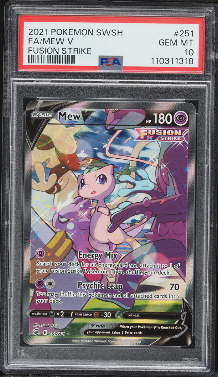 2021 Pokemon Sword & Shield Fusion Strike Alt Art Mew V #251 PSA