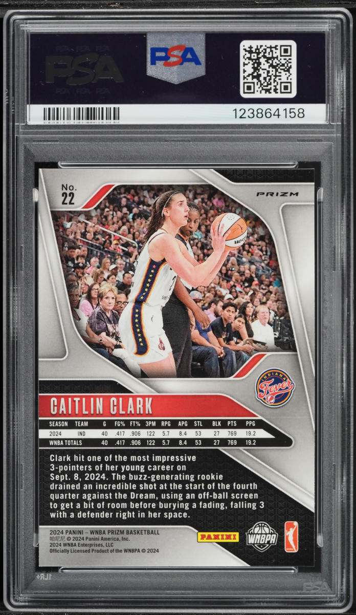 2024 Panini Prizm WNBA Orange Ice Caitlin Clark ROOKIE #22 PSA 10 GEM MINT