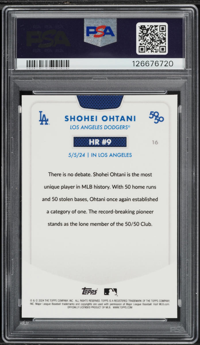 2024 Topps 50/50 Chrome Green Refractor Shohei Ohtani /99 #16 PSA 9 MINT