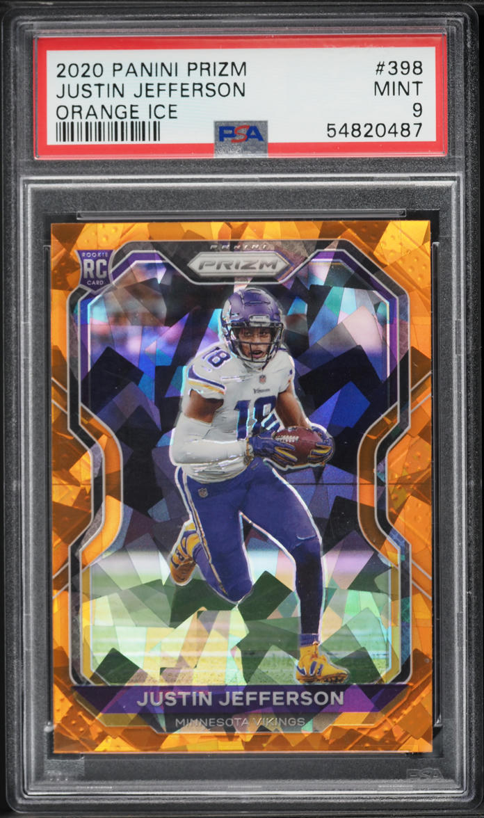 2020 Panini Prizm Orange Ice Justin Jefferson ROOKIE #398 PSA 9 MINT