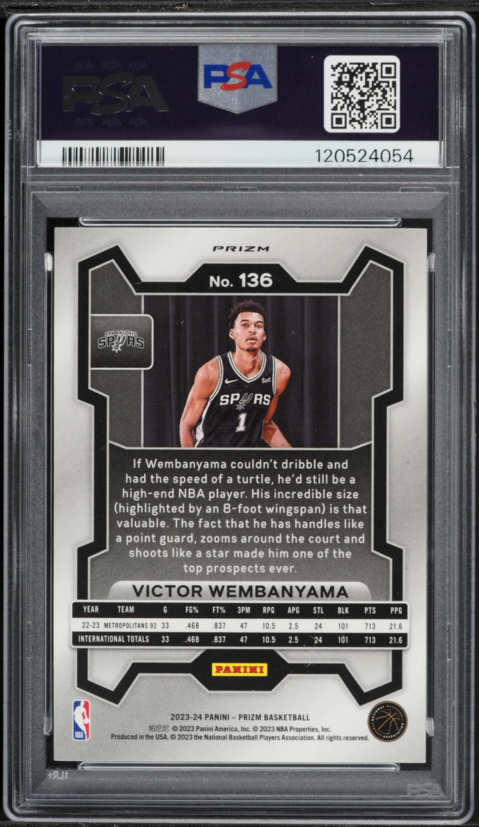 2023 Panini Prizm Orange Ice Victor Wembanyama ROOKIE #136 PSA 10 GEM MINT