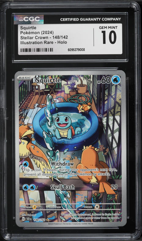 2024 Pokemon Scarlet & Violet Stellar Crown IR Squirtle #148 CGC 10 GEM MINT