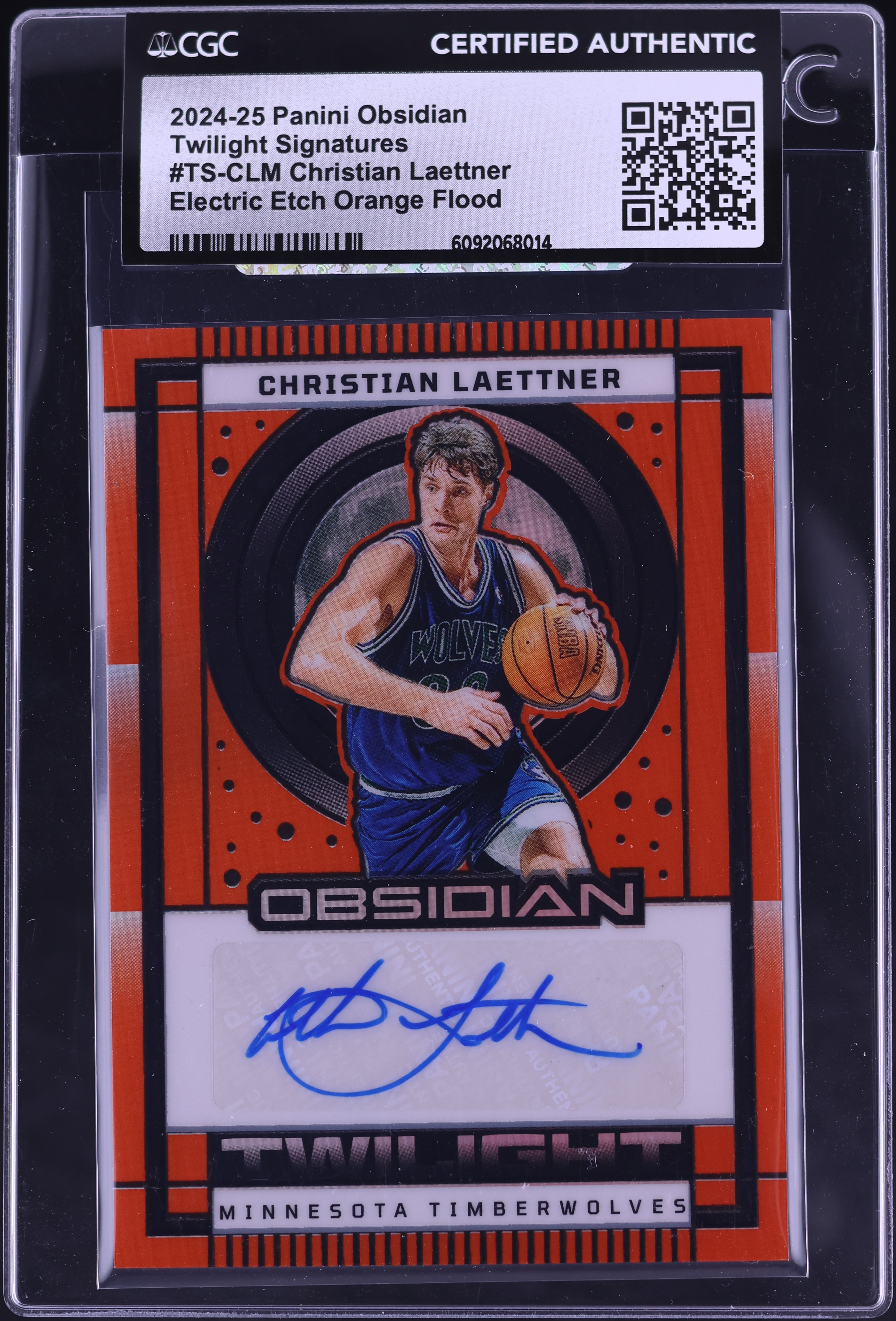 2024 Panini Obsidian Twilight Electric Etch Orange Flood Christian