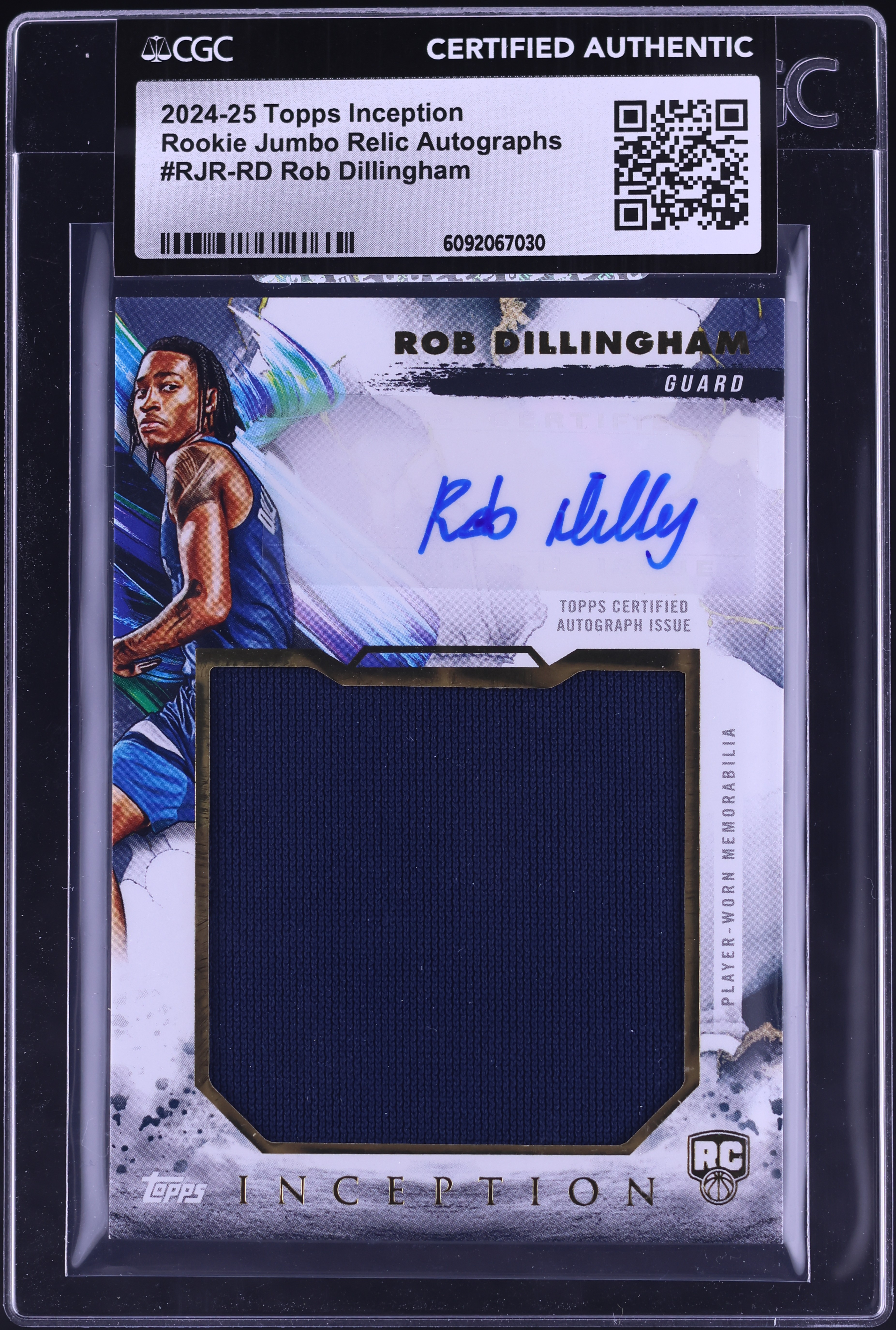 2024 Topps Inception Jumbo Rob Dillingham ROOKIE PATCH AUTO #RJR