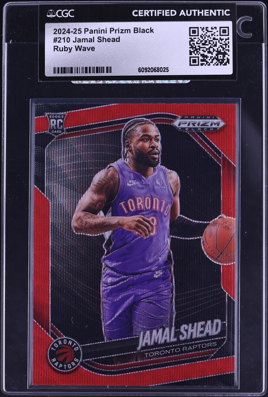 2024 Panini Prizm Black Basketball Ruby Wave Jamal Shead #210 CGC AUTH