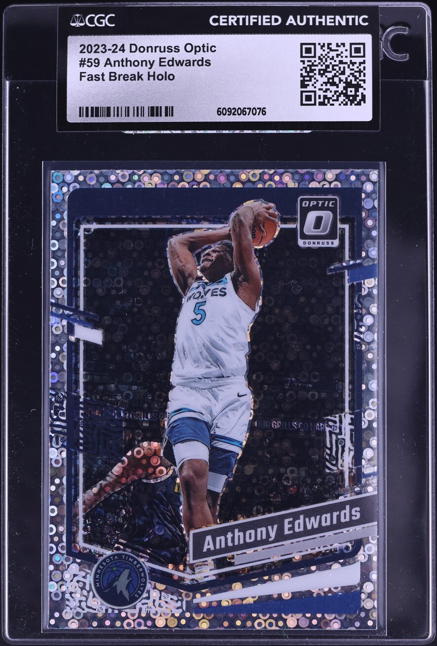 2023 Donruss Optic Fast Break Holo Anthony Edwards #59 CGC AUTH