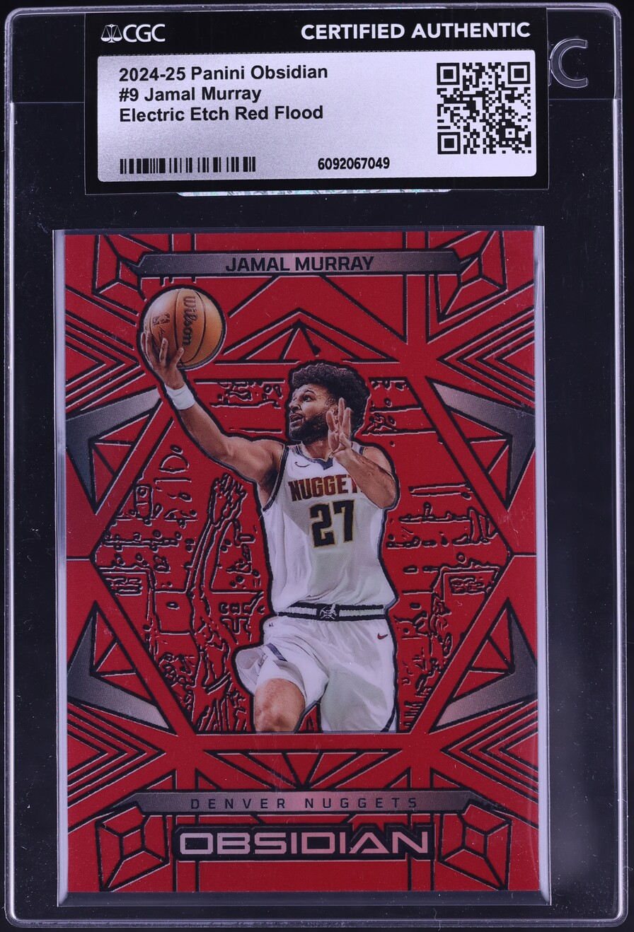 2024 Panini Obsidian Electric Etch Red Flood Jamal Murray #9 CGC AUTH