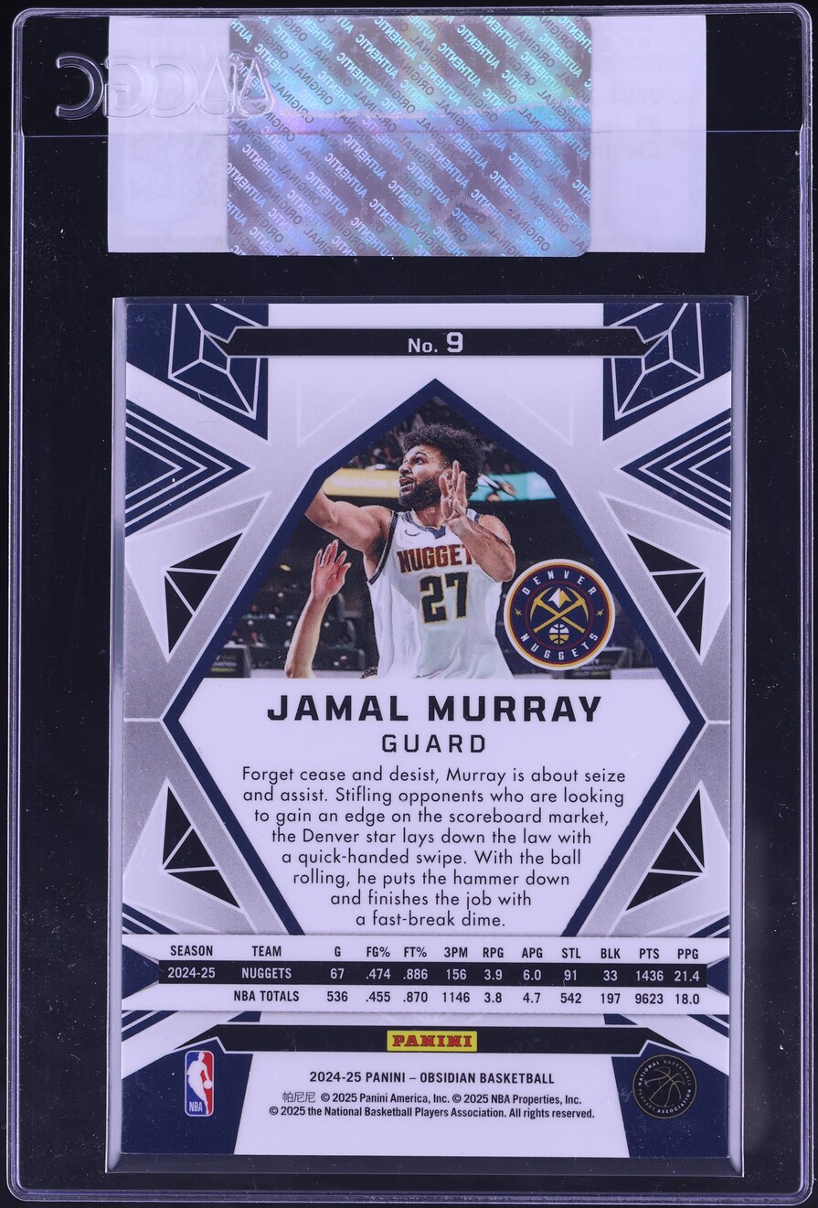 2024 Panini Obsidian Electric Etch Red Flood Jamal Murray #9 CGC AUTH